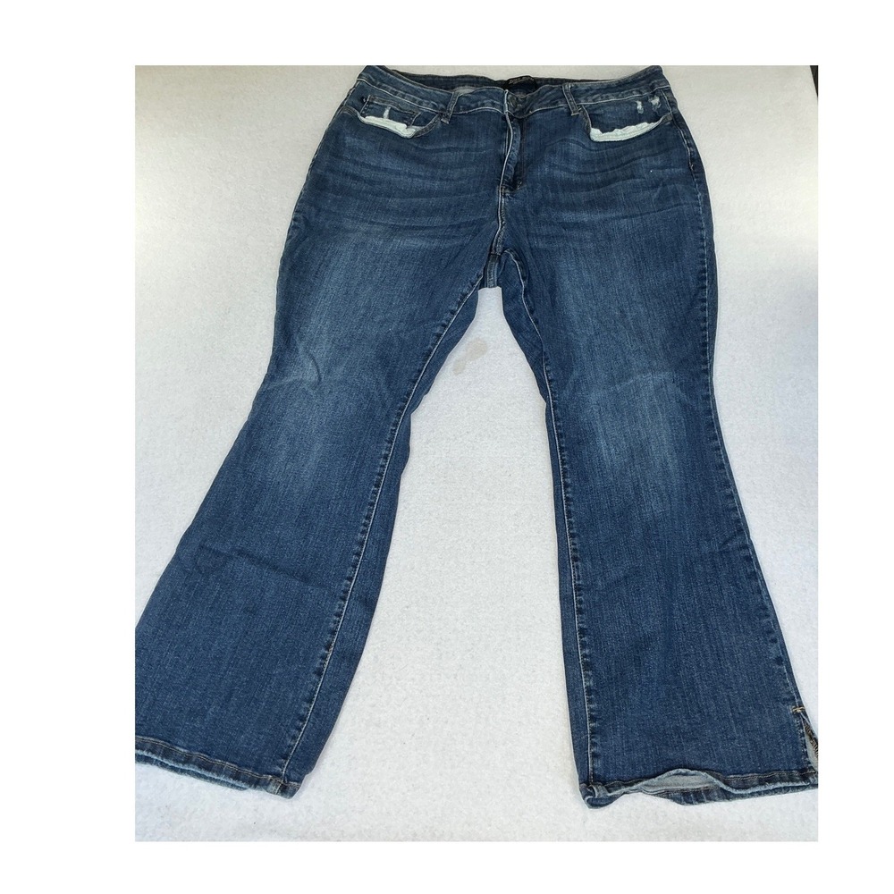 Judy Blue Slim Bootcut Jeans Womens 24W Blue Distressed Medium Wash JB88290 - Picture 2 of 9